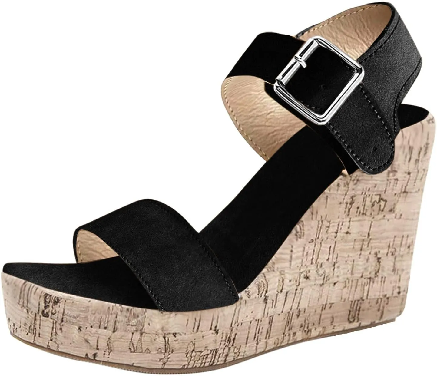 ZBYY Wedge Sandals for Women Dressy,Platform Wedge Sandals Buckle Ankle Strap Peep Toe Slingback High Heel Summer Sandals